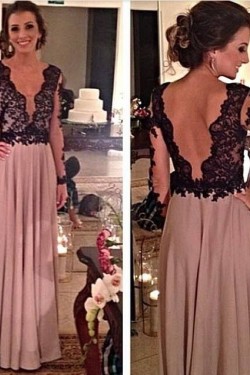 Long Sleeves Black Lace Mother of The Bride Dresses Party Evening Gowns 3020239