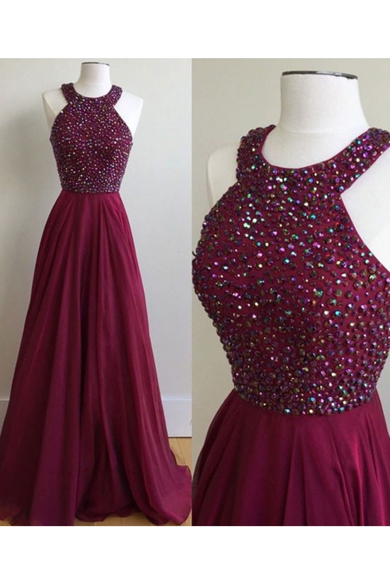 A-Line Burgundy Beaded Chiffon Prom Dresses Party Evening Gowns 3020244 A-Line Burgundy Beaded Chiffon Prom Dresses Party Evening Gowns 3020244