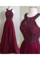 A-Line Burgundy Beaded Chiffon Prom Dresses Party Evening Gowns 3020244 A-Line Burgundy Beaded Chiffon Prom Dresses Party Evening Gowns 3020244