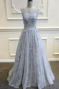 A-Line Lace Long Prom Dresses Party Evening Gowns 3020256