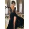 Long Black Lace Chiffon Prom Dresses Party Evening Gowns 3020257