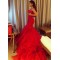 Mermaid Sweetheart Long Red Prom Dresses Party Evening Gowns 3020258