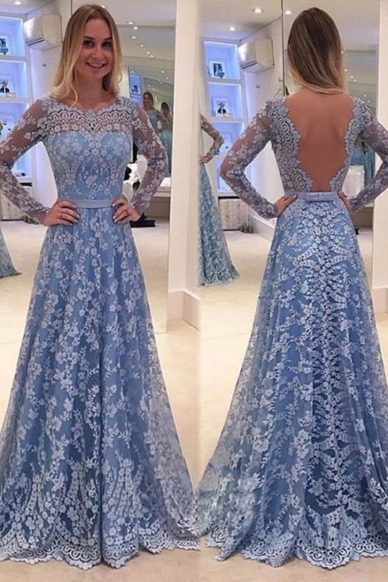 A-Line Long Sleeves Lace Prom Dresses Party Evening Gowns 3020278 A-Line Long Sleeves Lace Prom Dresses Party Evening Gowns 3020278