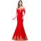 Mermaid Off-the-Shoulder Long Red Lace Prom Dresses Party Evening Gowns 3020283