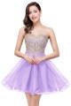 A-Line Sweetheart Gold Lace Appliques Short Prom Dresses Party Evening Gowns 3020284