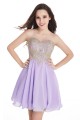 A-Line Sweetheart Gold Lace Appliques Short Purple Prom Dresses Party Evening Gowns 3020285