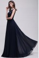 A-Line Lace Chiffon Long Navy Prom Dresses Party Evening Gowns 3020288
