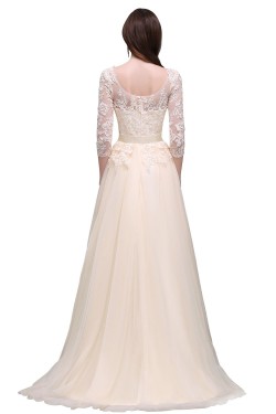 A-Line 3/4 Length Sleeve Lace Prom Dresses Party Evening Gowns 3020289