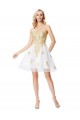 Short White Gold Lace Appliques Prom Dresses Party Evening Gowns 3020292 Short White Gold Lace Appliques Prom Dresses Party Evening Gowns 3020292