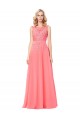 A-Line Illusion Neckline Lace Chiffon Prom Dresses Party Evening Gowns 3020294