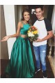 A-Line Two Pieces Green Prom Dresses Party Evening Gowns 3020295