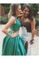 A-Line Two Pieces Green Prom Dresses Party Evening Gowns 3020295