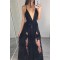 Sexy V-Neck Long Black Lace Prom Dresses Party Evening Gowns 3020298