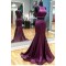Mermaid Two Pieces Beaded Long Purple Prom Dresses Party Evening Gowns 3020301
