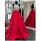 A-Line Halter Sequins and Satin Long Red Prom Dresses Party Evening Gowns 3020309