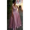 A-Line Illusion Neckline Lace and Satin Long Prom Dresses Party Evening Gowns 3020310