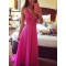 A-Line V-Neck Beaded Long Chiffon Prom Dresses Party Evening Gowns 3020313