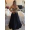 A-Line Gold Lace Appliques Long Sleeves Prom Dresses Party Evening Gowns 3020314