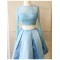 Two Pieces Long Sleeves Lace Satin Short Prom Dresses Party Evening Gowns 3020316