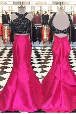 Mermaid Two Pieces Lace Prom Dresses Party Evening Gowns 3020327