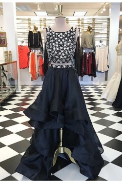 High Low Beaded Two Pieces Prom Dresses Party Evening Gowns 3020328