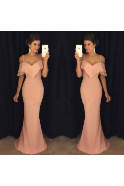 Mermaid Spaghetti Straps Long Prom Dresses Party Evening Gowns 3020333