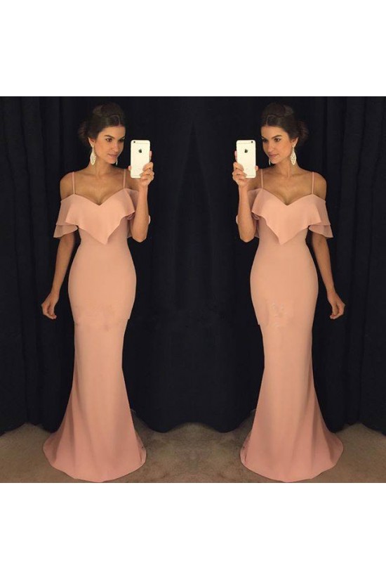 Mermaid Spaghetti Straps Long Prom Dresses Party Evening Gowns 3020333