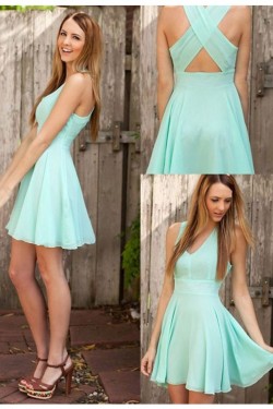Short/Mini V-Neck Homecoming Cocktail Prom Dresses 3020339