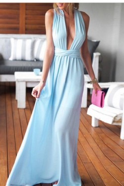 Sexy Long Blue Prom Dresses Party Evening Gowns 3020344