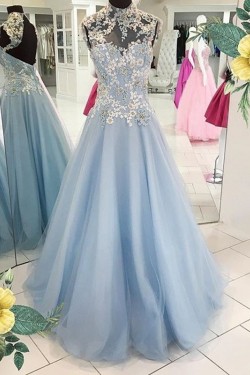 High Neck Long Prom Dresses Party Evening Gowns 3020348