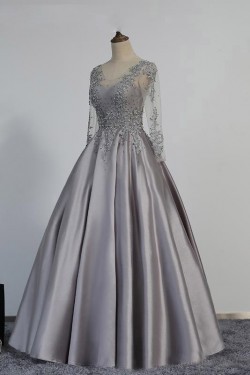 Ball Gown V-Neck Lace Appliques Prom Dresses Party Evening Gowns 3020350