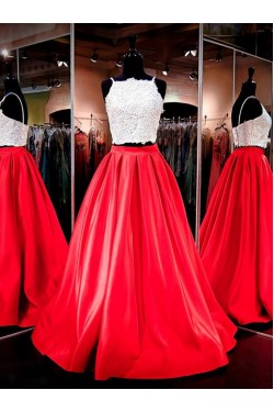 Spaghetti Straps Two Pieces Prom Dresses Party Evening Gowns 3020358