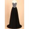 A-Line Sweetheart Beaded Long Black Prom Dresses Party Evening Gowns 3020359