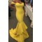 Mermaid Long Yellow Off-the-Shoulder Prom Dresses Party Evening Gowns 3020360
