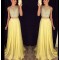 Beaded Two Pieces Yellow Prom Dresses Party Evening Gowns 3020363