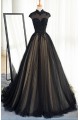 Long Black Lace Tulle Prom Dresses Party Evening Gowns 3020371