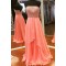 A-Line Strapless Beaded Chiffon Long Prom Dresses Party Evening Gowns 3020374