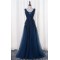 A-Line Lace Appliques Long Blue Prom Dresses Party Evening Gowns 3020383
