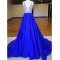 A-Line Long Blue V-Neck Prom Dresses Party Evening Gowns 3020392