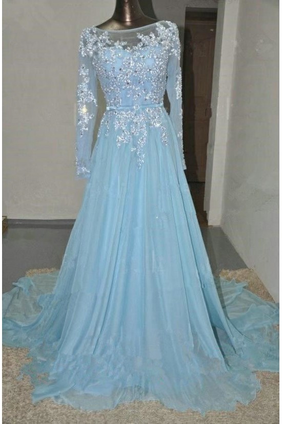 A-Line Long Sleeves Illusion Neckline Lace Beaded Prom Dresses Party Evening Gowns 3020394 A-Line Long Sleeves Illusion Neckline Lace Beaded Prom Dresses Party Evening Gowns 3020394