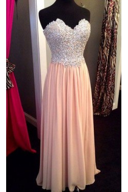 Sheath/Column Sweetheart Beaded Long Prom Dresses Party Evening Gowns 3020406