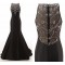 Long Black Beaded Mermaid Prom Dresses Party Evening Gowns 3020408