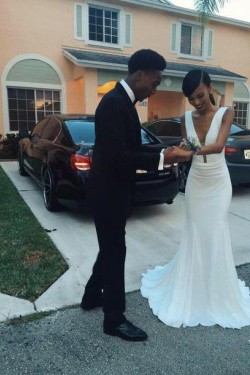 Long White Mermaid Prom Dresses Party Evening Gowns 3020417