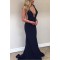 Sexy Low V-Neck Long Navy Blue Prom Dresses Party Evening Gowns 3020420