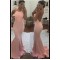 Mermaid Halter Long Pink Prom Dresses Party Evening Gowns 3020434