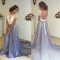 Lace Chiffon Cap Sleeves Long Prom Dresses Party Evening Gowns 3020440