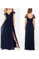 Long Navy Chiffon Side Slit Prom Dresses Party Evening Gowns 3020442