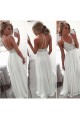 Long White Spaghetti Straps Chiffon Prom Dresses Party Evening Gowns 3020443