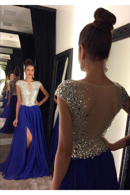 Long Blue Beaded Prom Dresses Party Evening Gowns 3020446 Long Blue Beaded Prom Dresses Party Evening Gowns 3020446