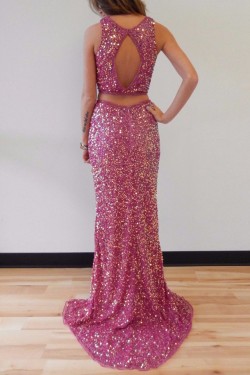 Sparkly Two Pieces Long Prom Dresses Party Evening Gowns 3020453
